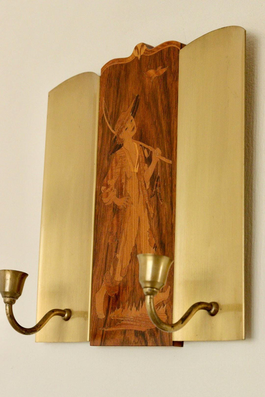 Pair Of Mid Century Swedish Sconces by Mjölby Intarsia