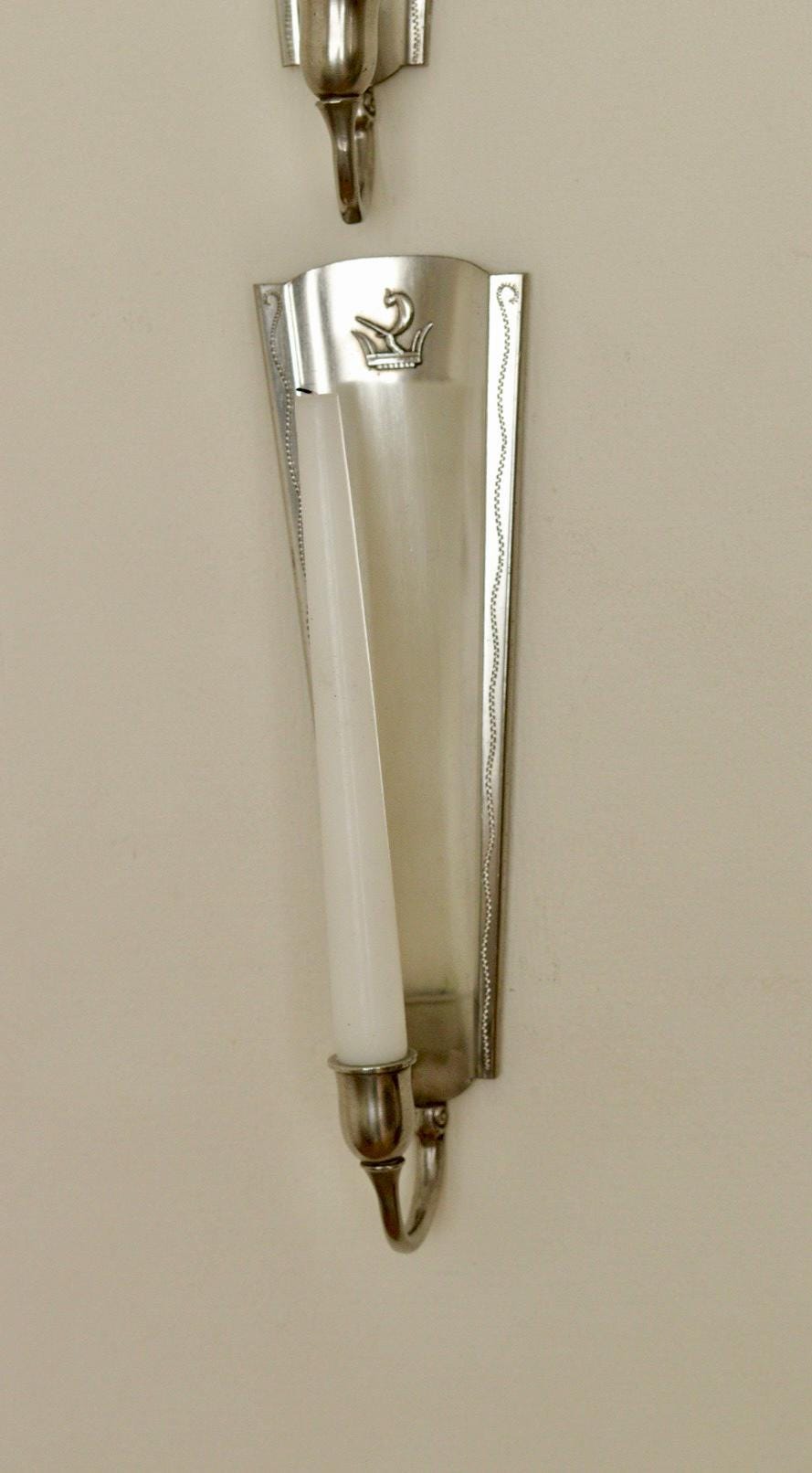 Pair of Mid Century Swedish Pewter Sconces
