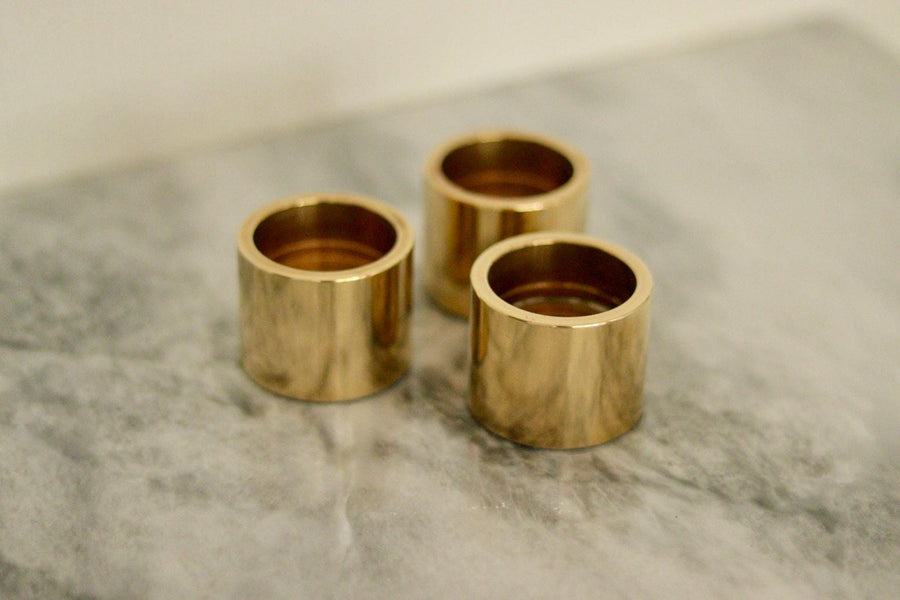 Trio of Mid-Century Swedish Brass Candle Holders By Skultuna