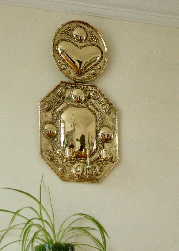Pair of Mid-Century Swedish Brass Sconces