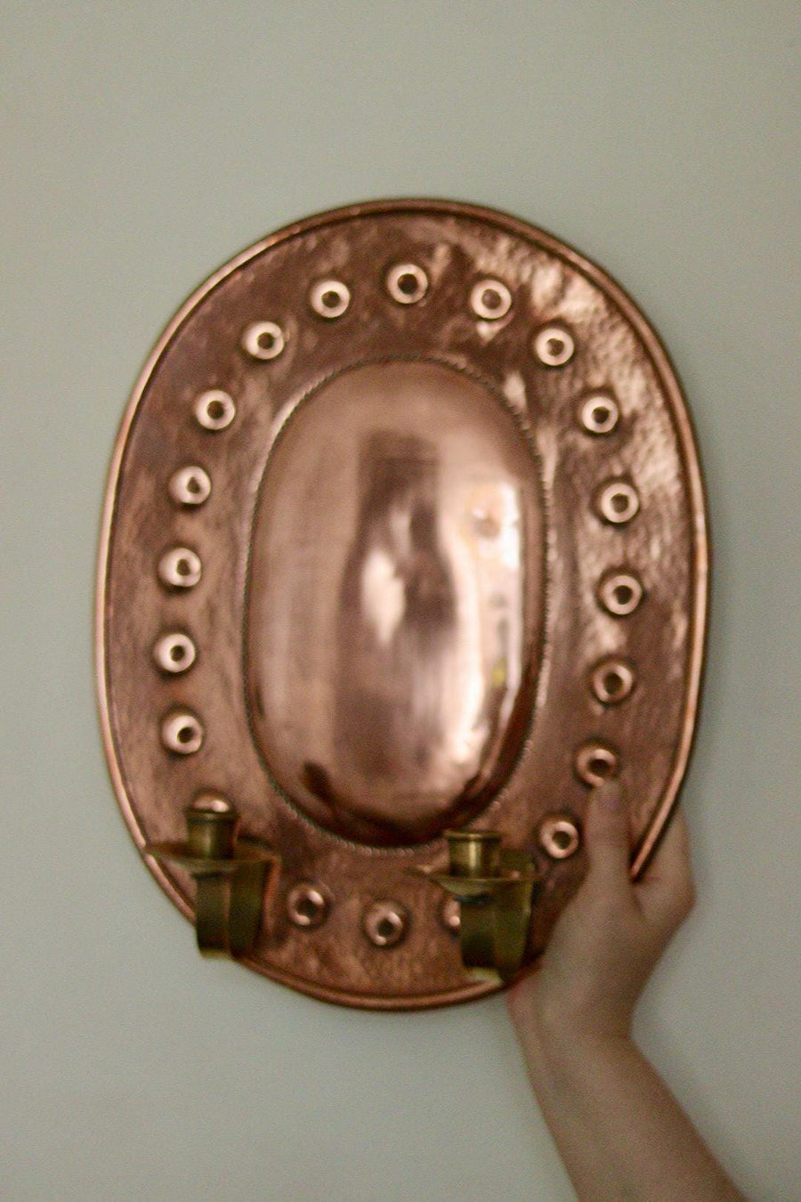 Pair Of Mid Century Swedish Copper Sconces