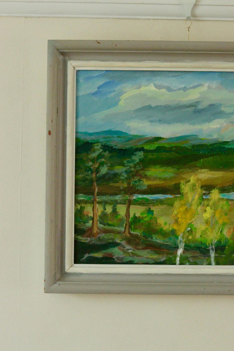 Mid-Century Original Swedish Oil on Canvas "Landscape "