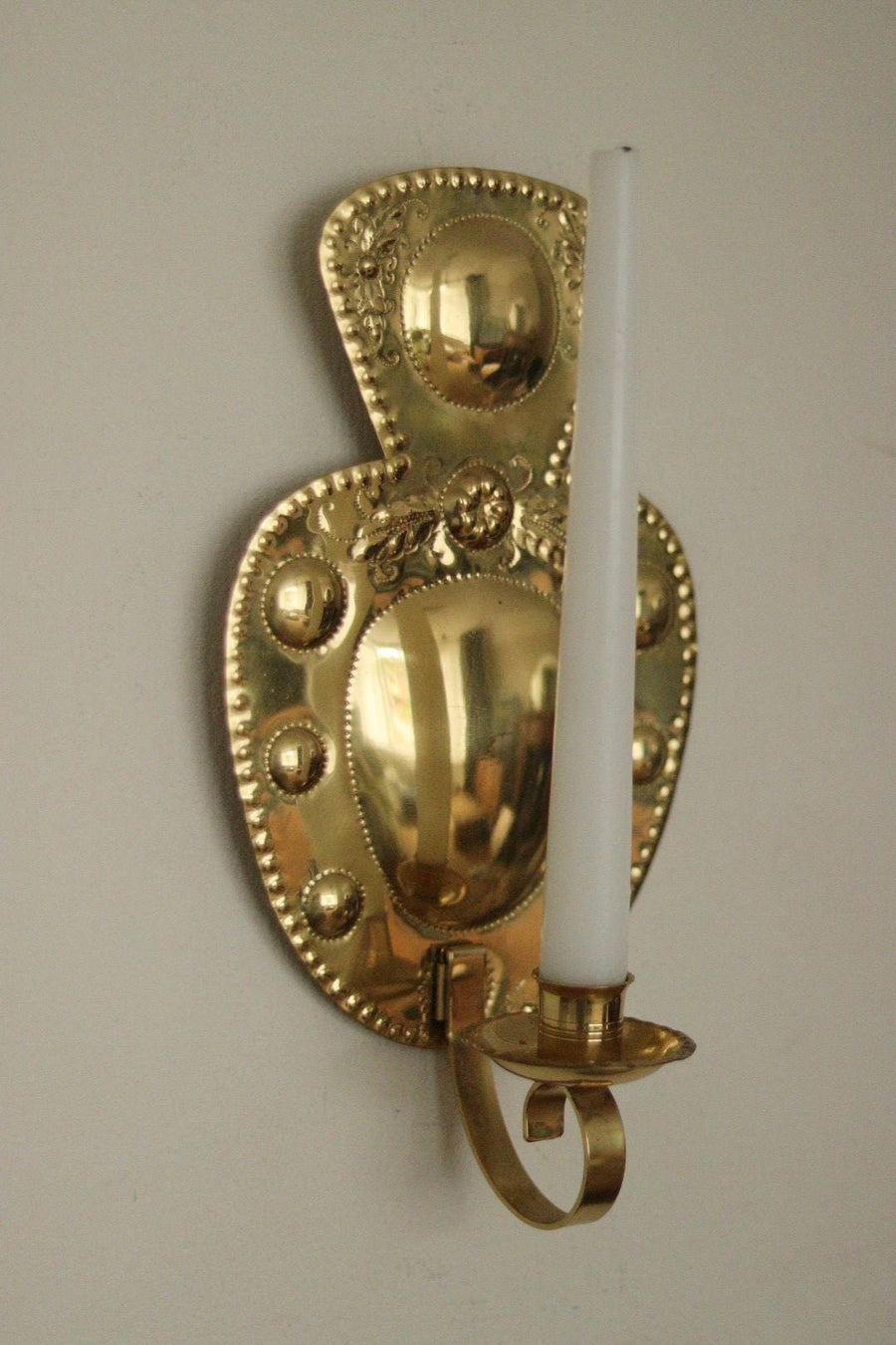 Pair of Mid Century Swedish Brass Sconces by S. Fong
