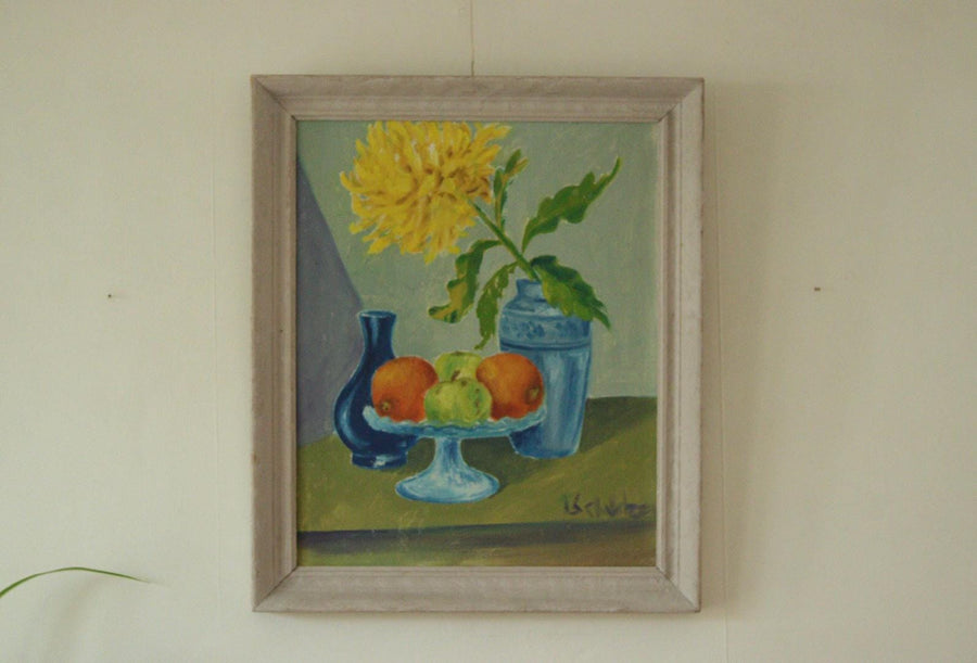 “Still Life: Fruit and Yellow Flower” (Attributed to Schultzer)