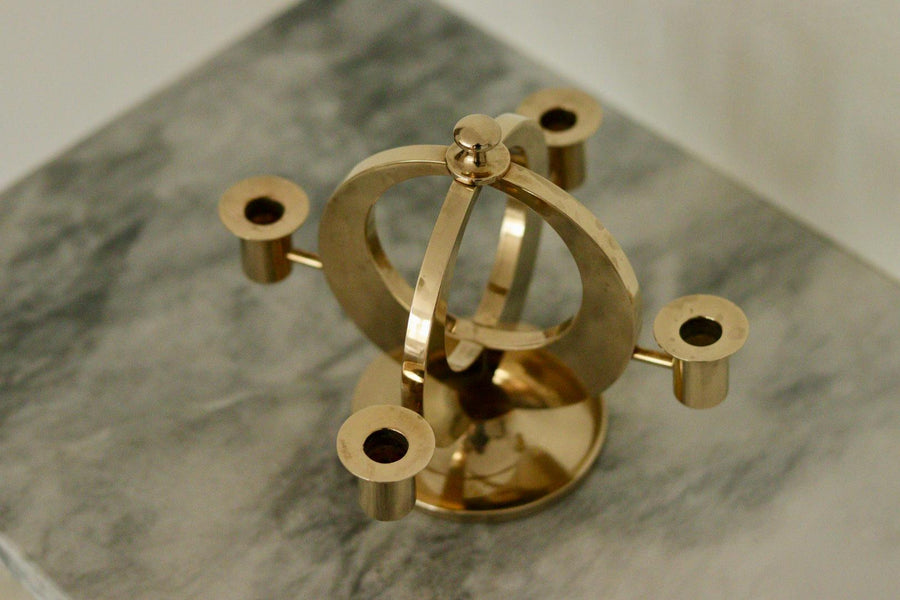 Swedish Brass Candlabera by Arthur Pe Kolbäck