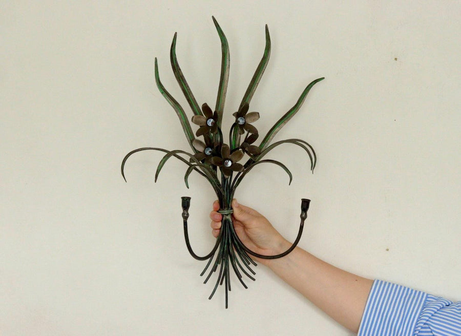 Wrought Iron Wall Sconce – Double Arm – 52 x 32 cm