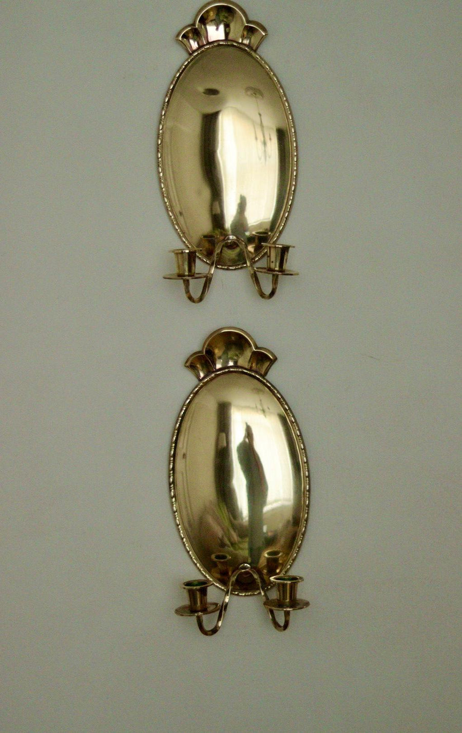 Pair of Mid Century Swedish Brass Sconces