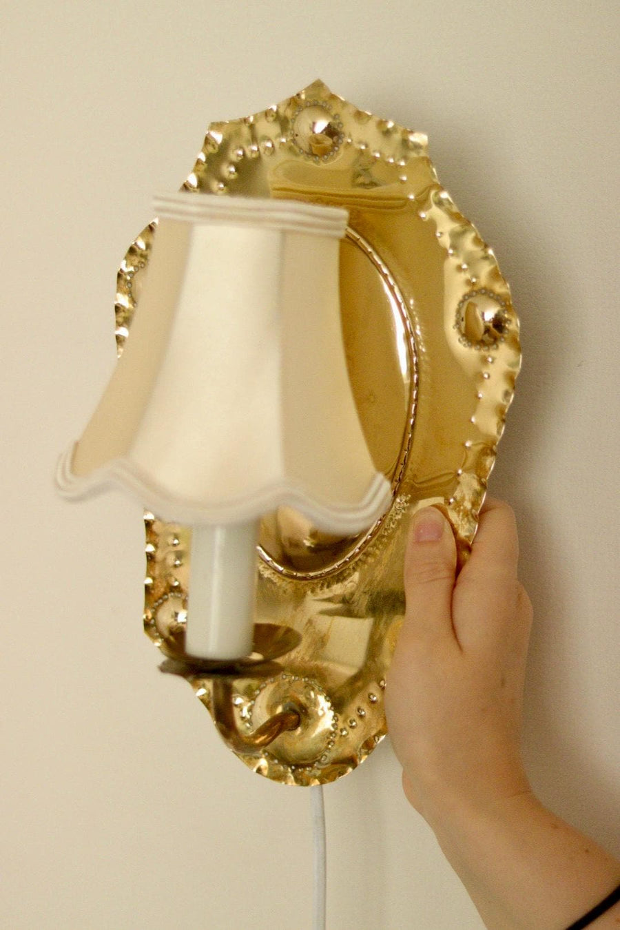 Pair of Swedish Mid-century Brass Sconces
