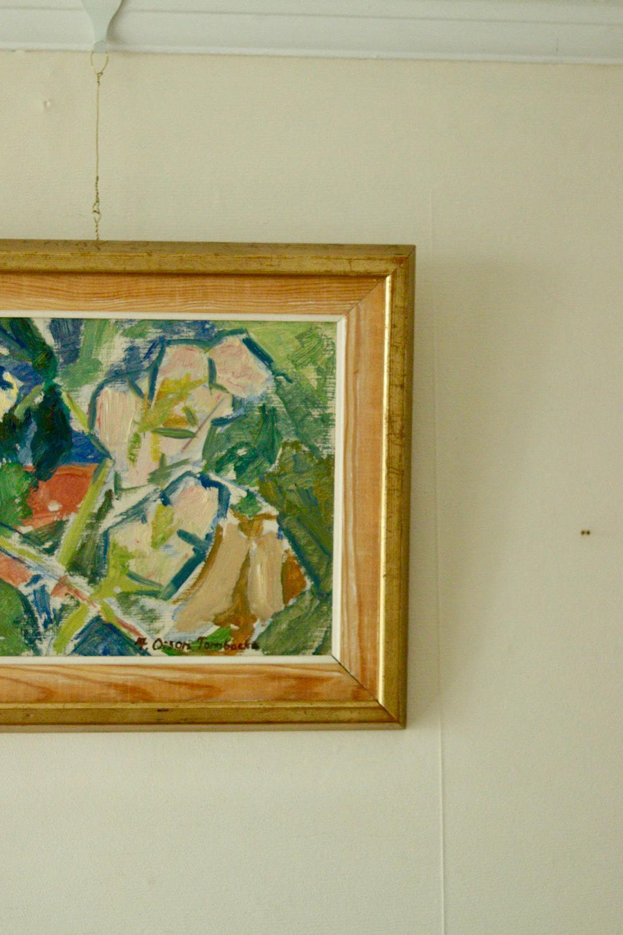 Original Swedish Oil on Panel Painting – Floral Still Life