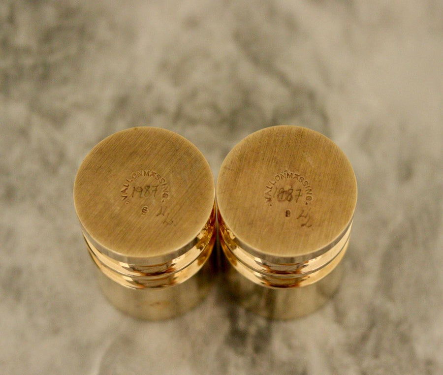 Pair of Mid-Century Swedish Brass Candle Holders