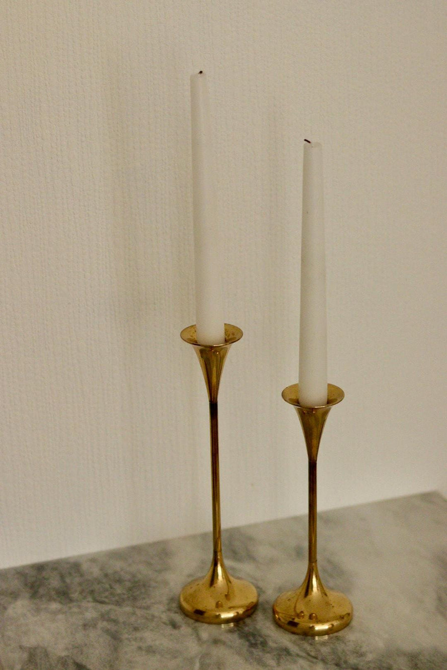Pair of Mid-Century Brass Candle holders