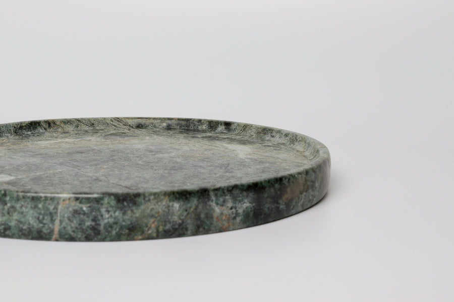 Gabriella – Indian Green Round Marble Tray  | W20cm H 2cm