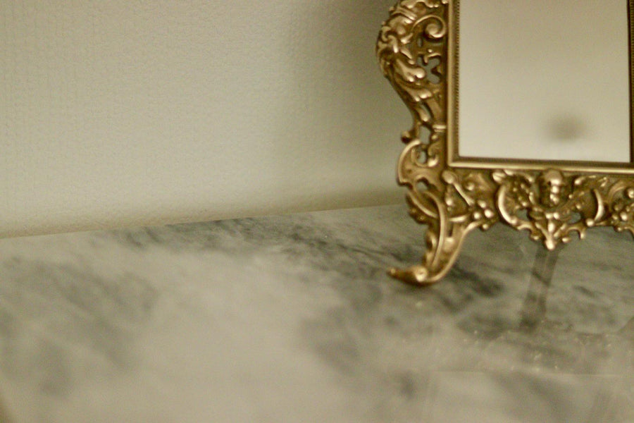 Baroque Antique Brass Mirror on Easel
