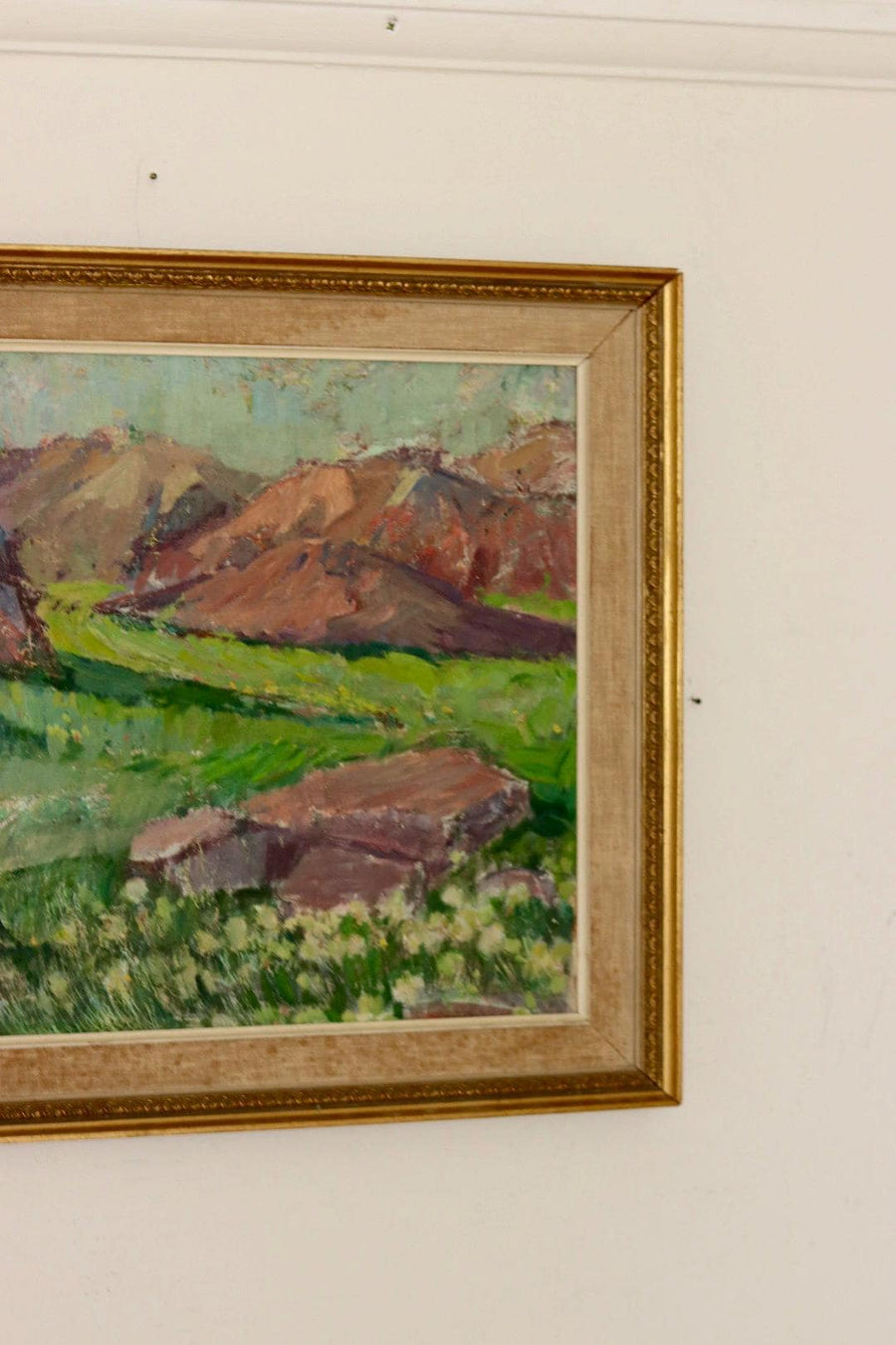 Mid-Century Oil Painting "Mountain Scene"