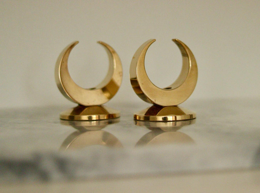 Pair of Mid-Century Swedish Brass Candle Holders by Arthur Pe Kolbäck