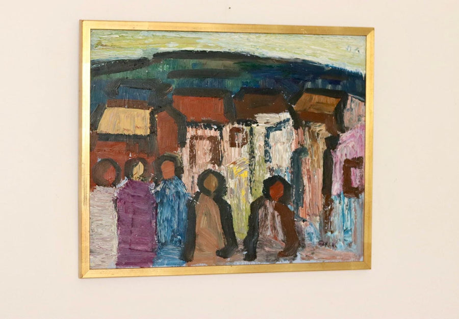 "Abstract Scene with Figures and Architecture " by Gösta Falck
