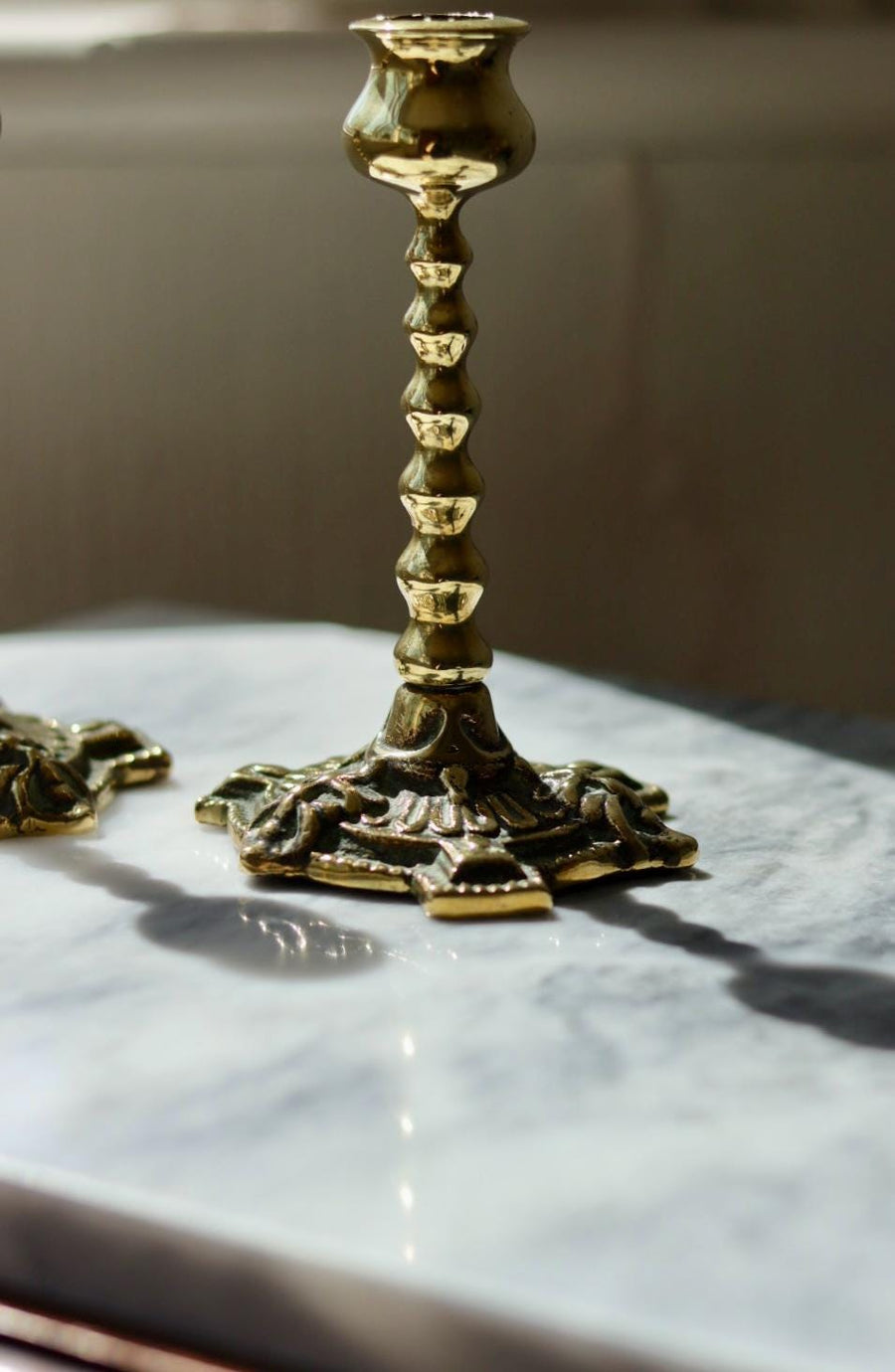 Pair of Vintage Brass Candle Holders