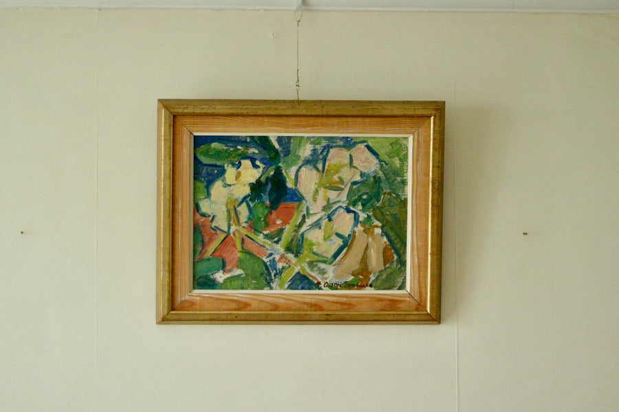 Original Swedish Oil on Panel Painting – Floral Still Life