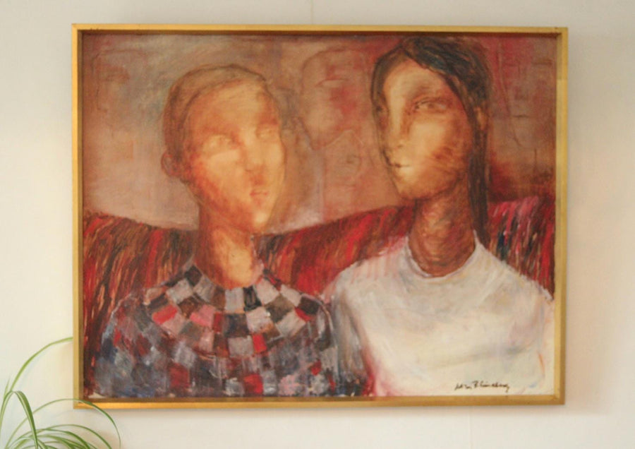 Original Mid Century Oil on Canvas – “Figures”