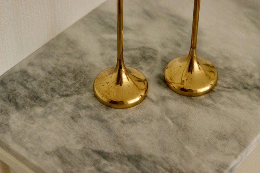 Pair of Mid-Century Brass Candle holders
