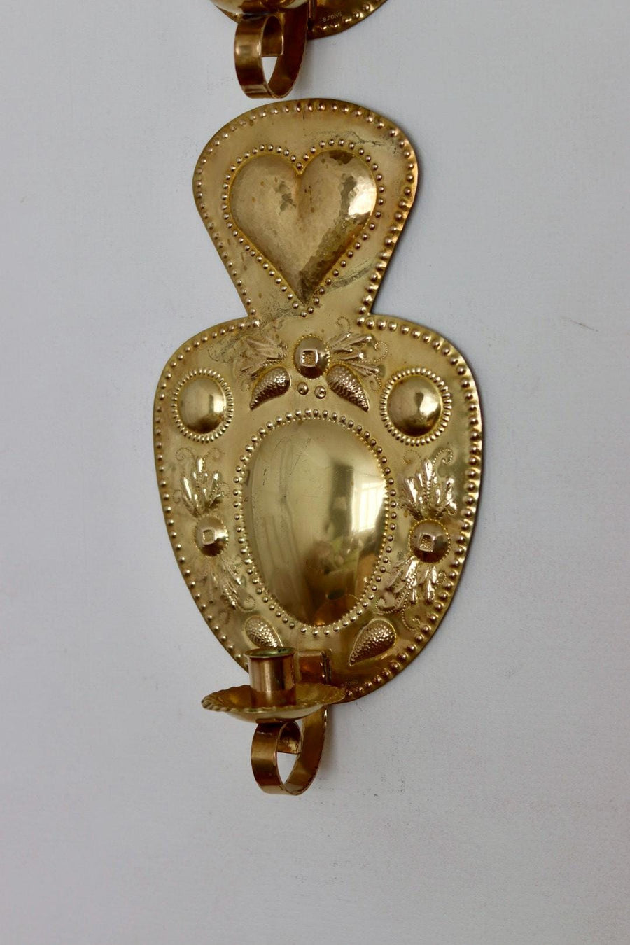 Pair of Mid Century Swedish Brass Sconces by S. Fong