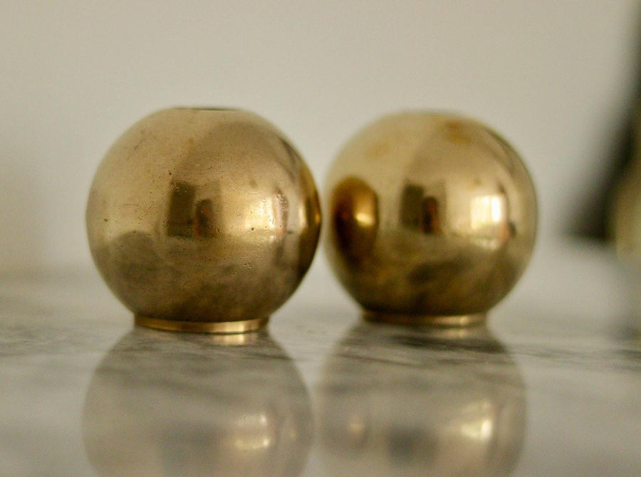 Pair of Mid-Century Swedish Brass Candle Holders