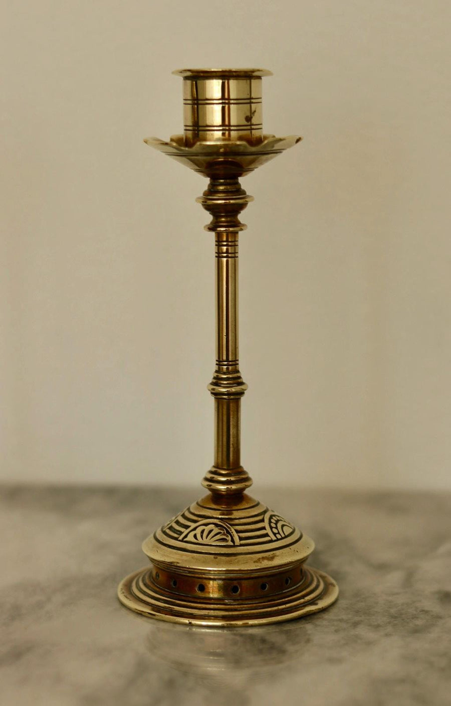 Pair of Mid-Century Swedish Brass Candle Holders