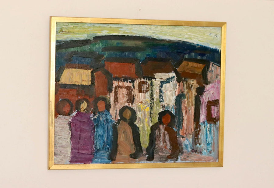 "Abstract Scene with Figures and Architecture " by Gösta Falck