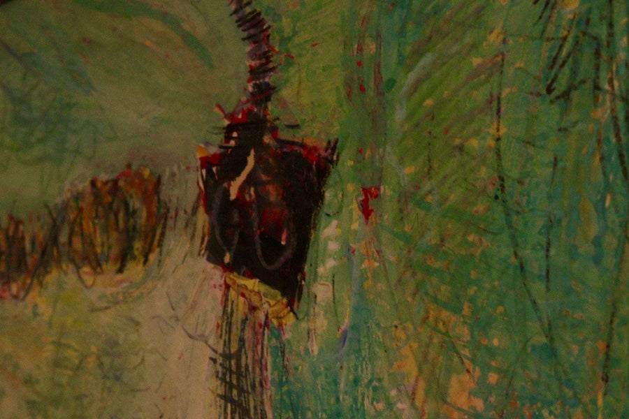 Mid-Century Original Mixed Media on Paper "Abstract"