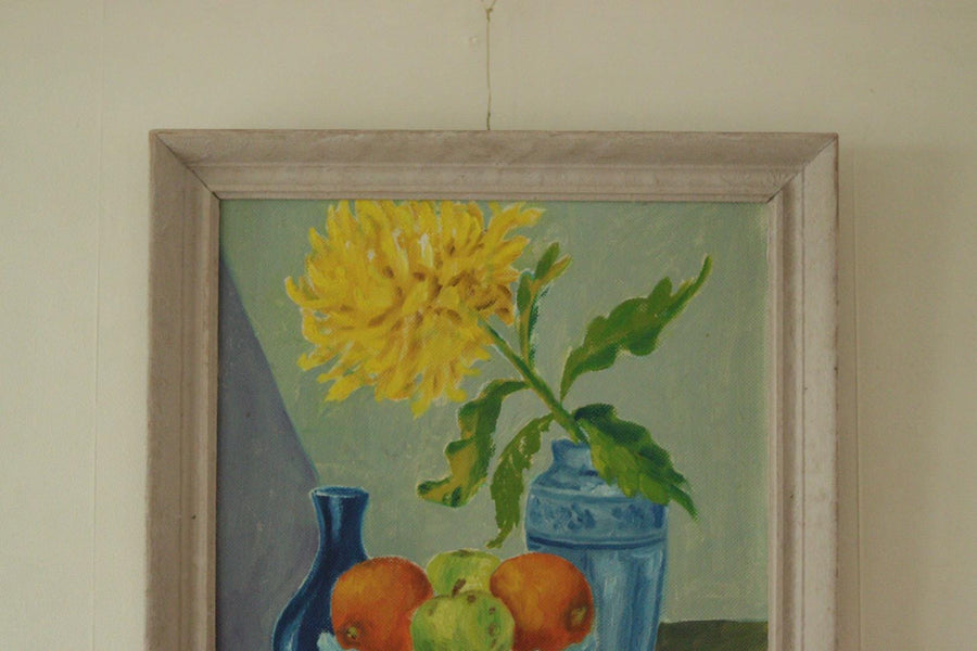 “Still Life: Fruit and Yellow Flower” (Attributed to Schultzer)