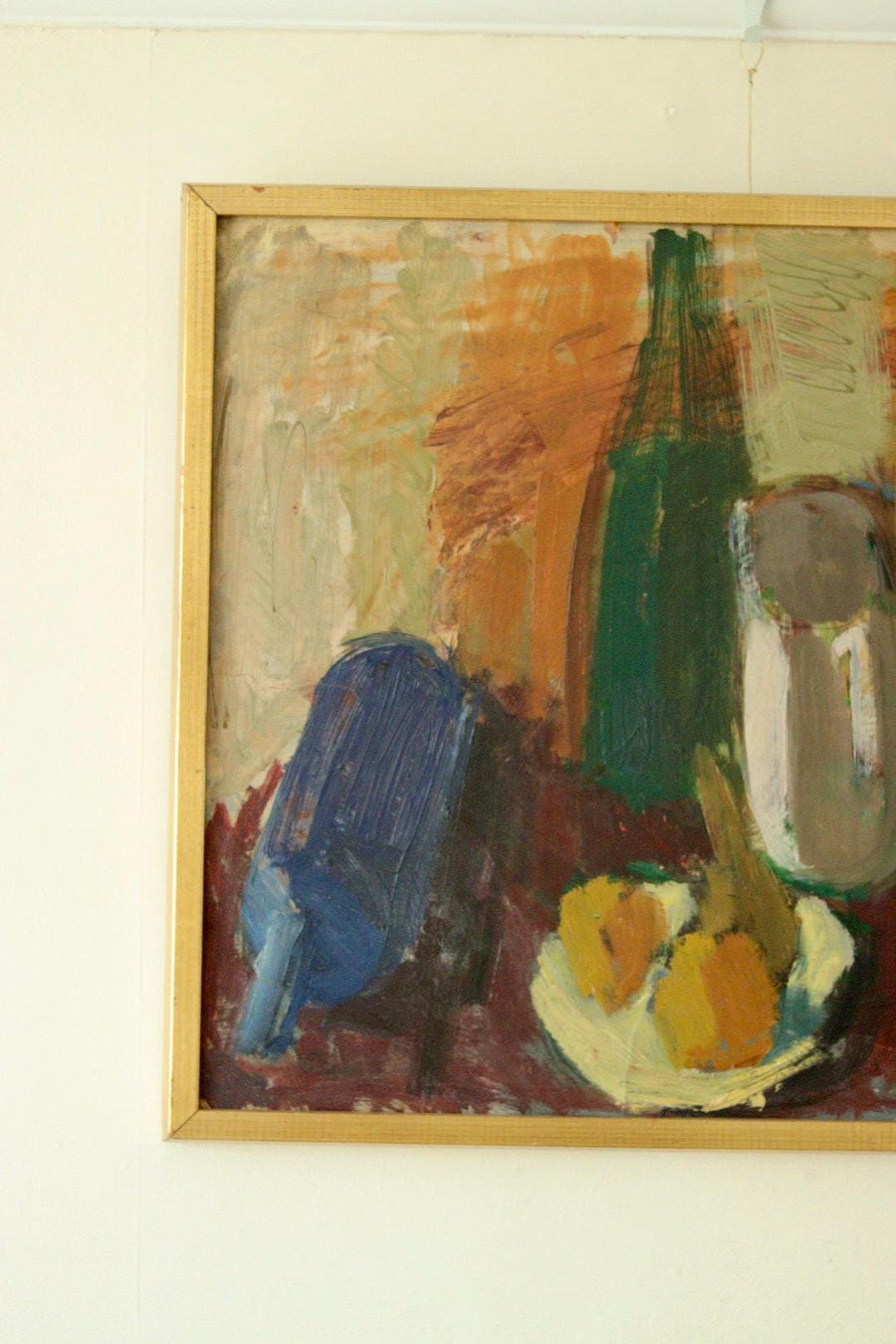 Original Swedish Oil on Panel Painting – Signed “O. Ln”, 1950