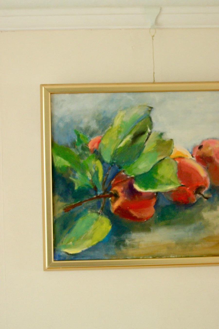 Mid-20th Century Original Still Life Oil on Canvas – Apples