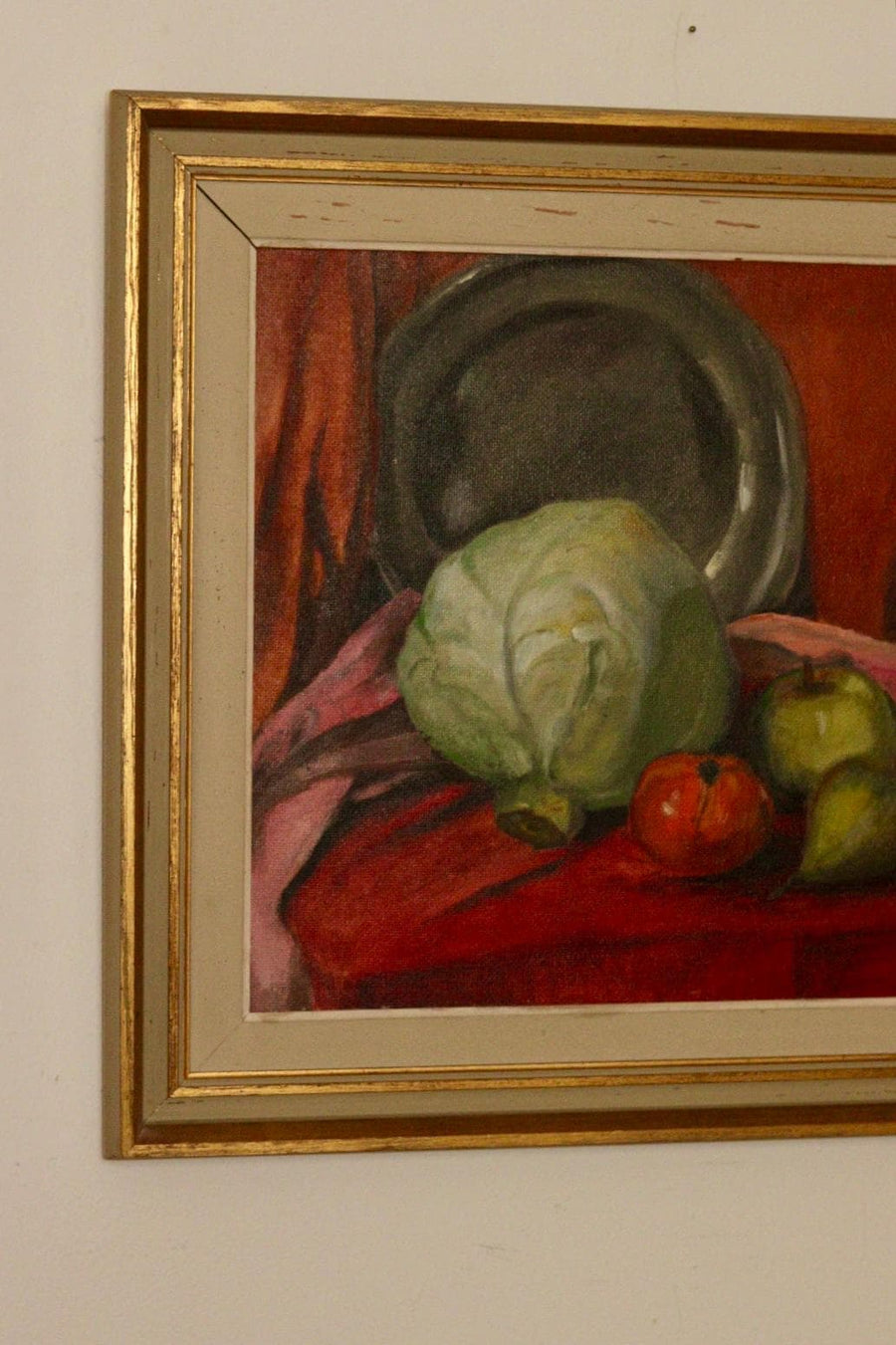 "Still life with cabbage and fruit" by S. Jonsson