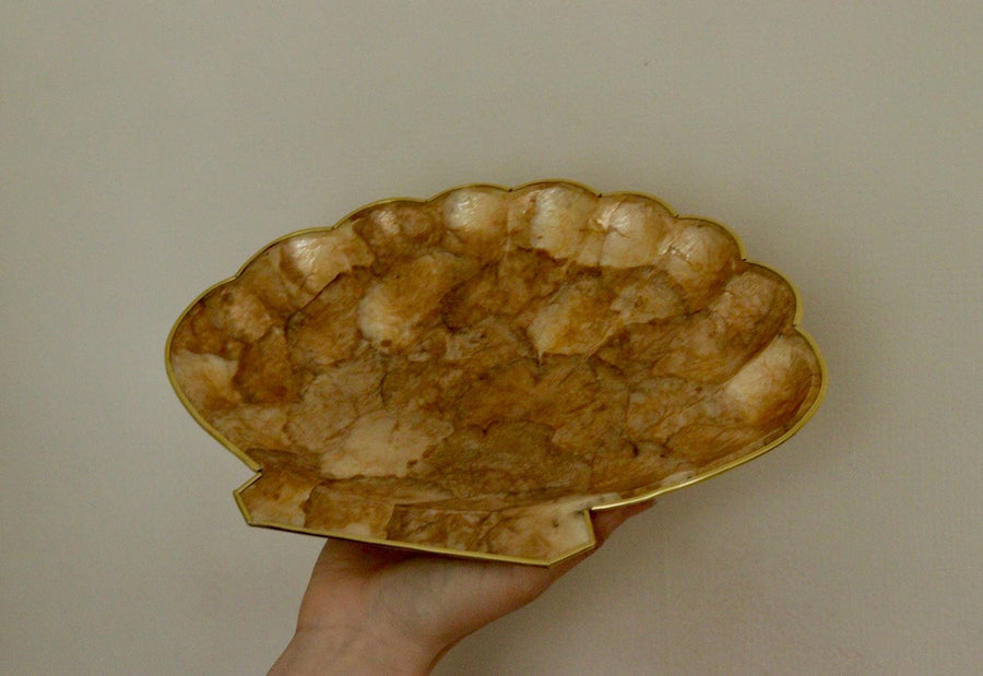 Vintage Scallop Capiz Shell Plate