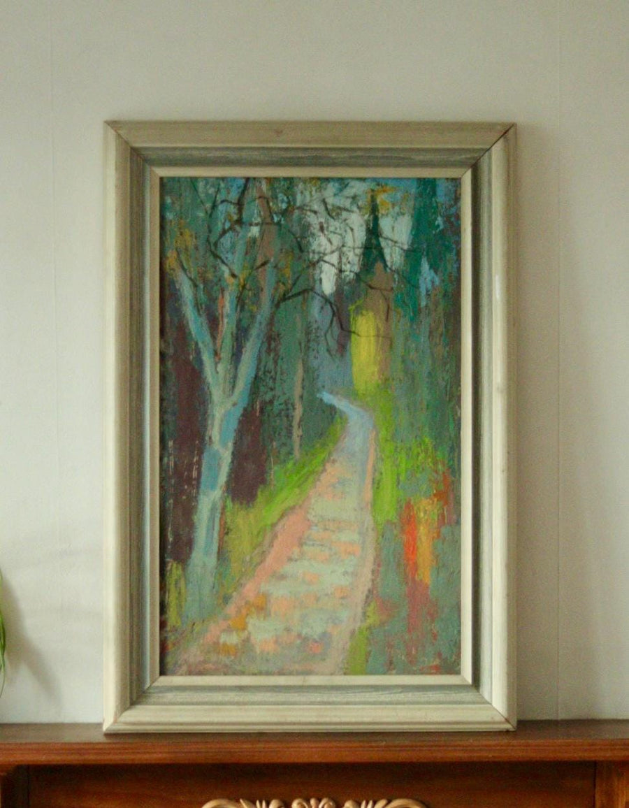 Original Mid-Century Oil on Panel – “Country Lane”