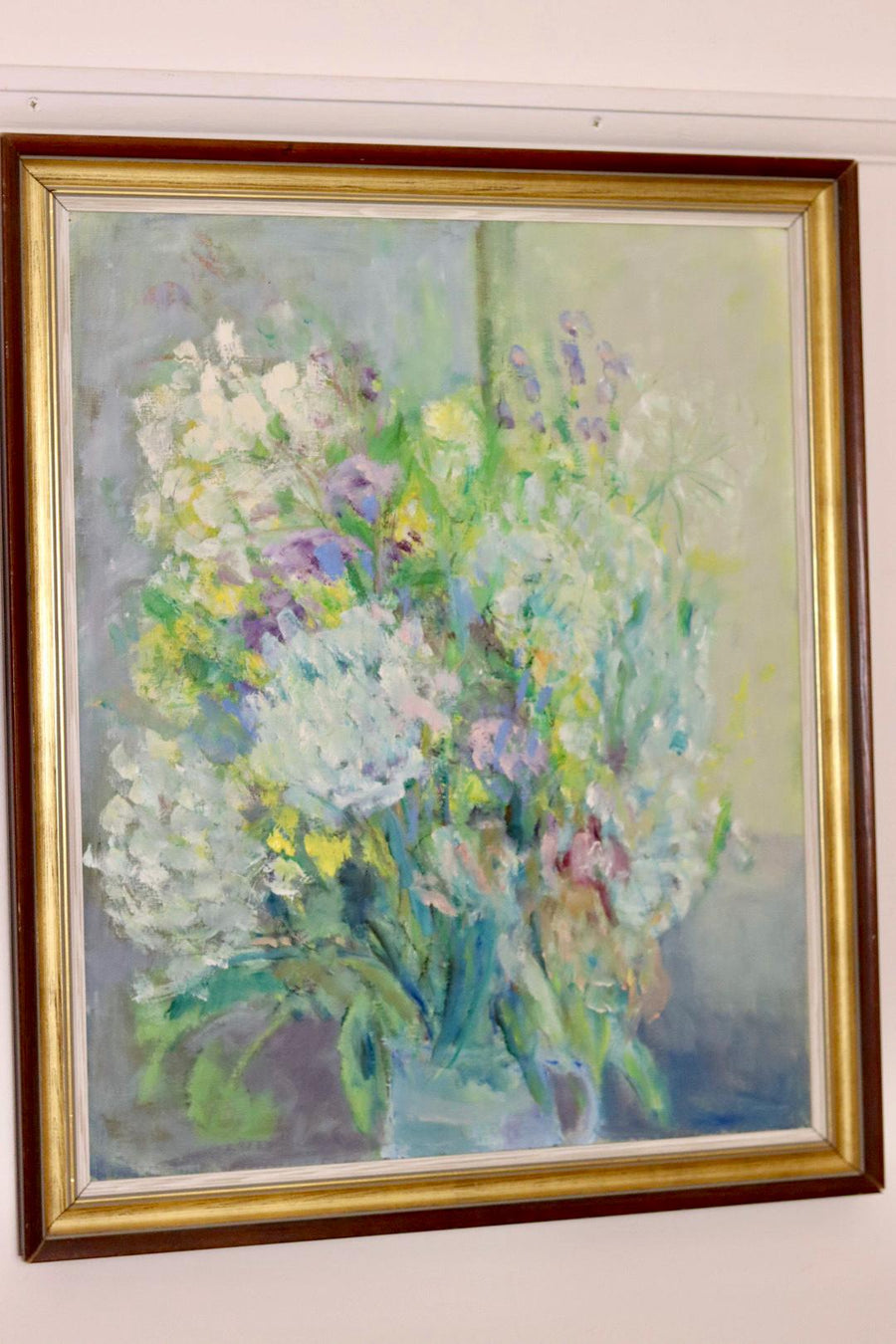 Mid-Century Original Swedish Oil on Panel "Whispers of Spring "