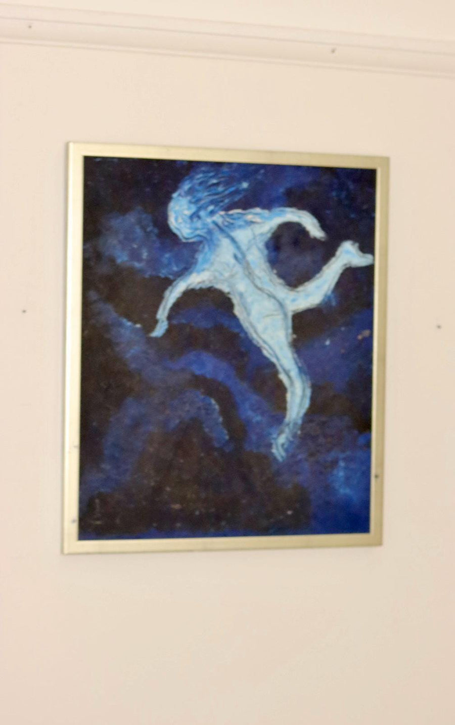 Mid-Century Original Swedish Oil on Panel "Abstract Figure "