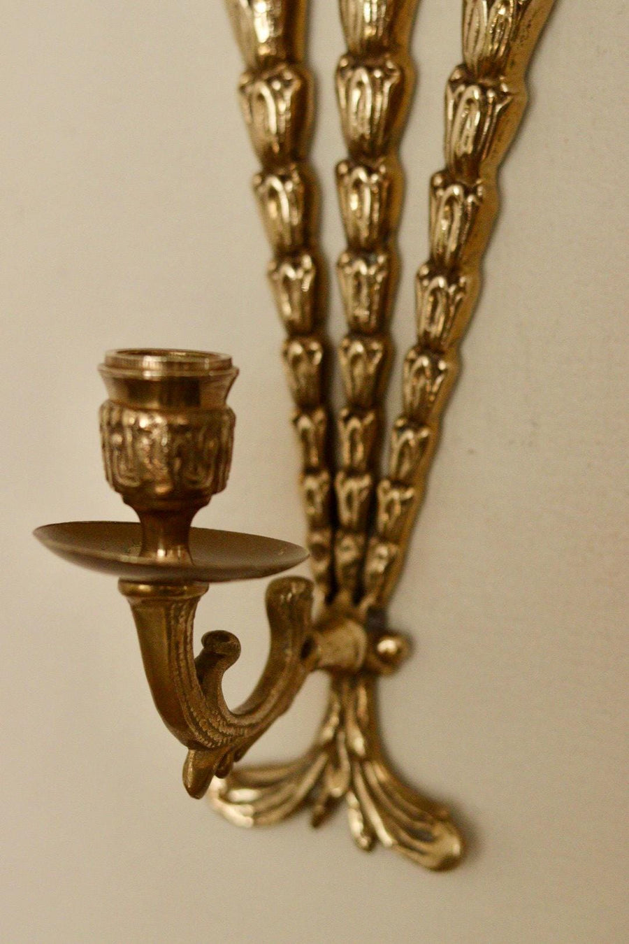Single Mid-Century Brass Swedish Brass Sconce