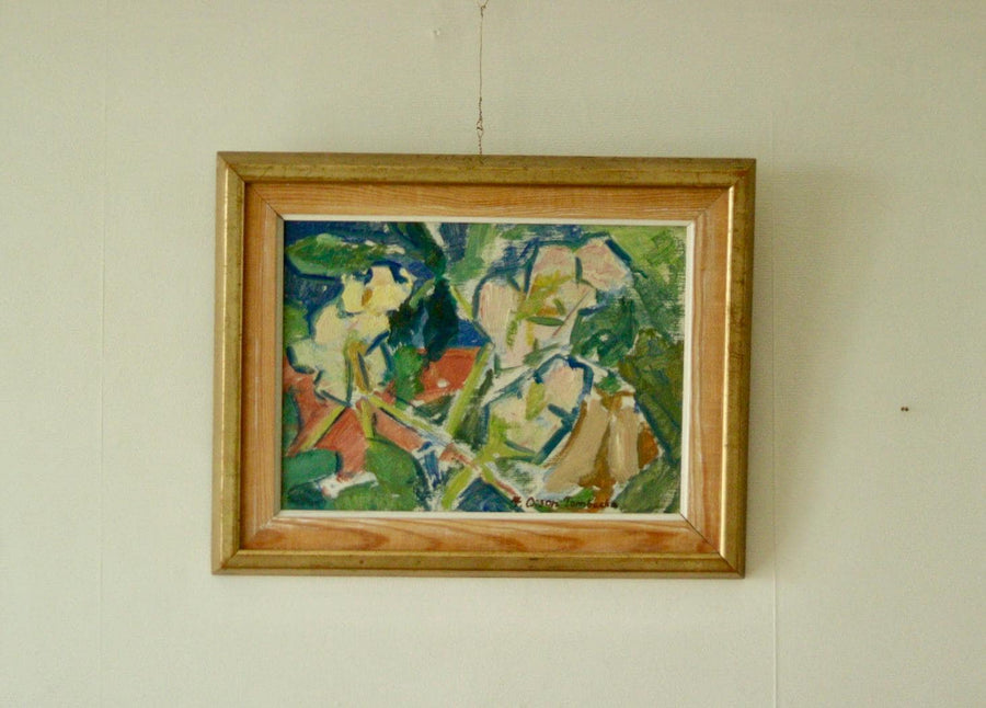 Original Swedish Oil on Panel Painting – Floral Still Life
