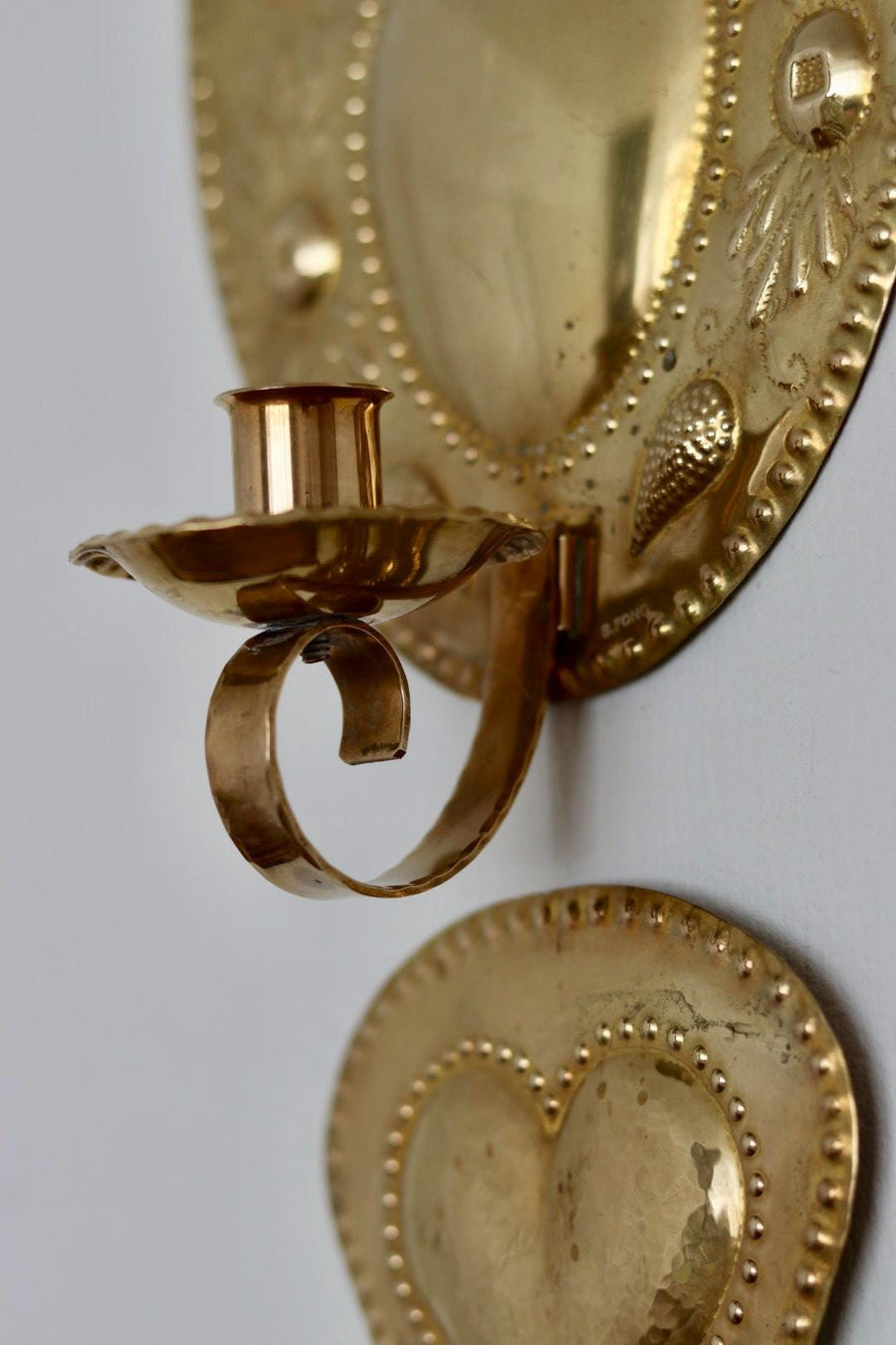 Pair of Mid Century Swedish Brass Sconces by S. Fong