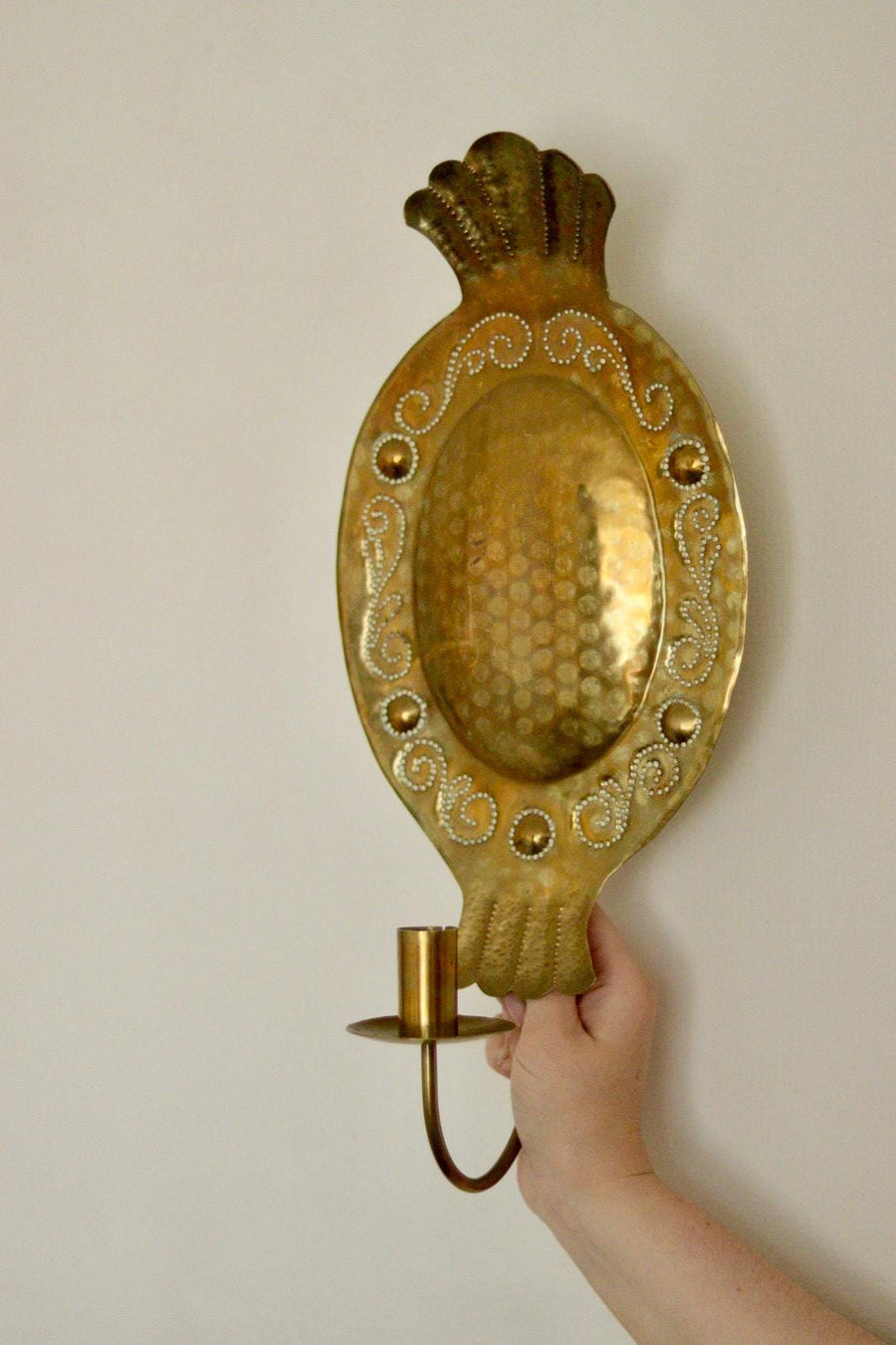 Pair of Mid Century Swedish Brass Sconces