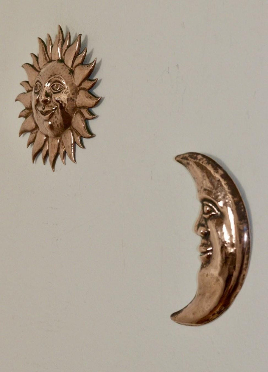 Vintage Swiss Copper Sun and Moon