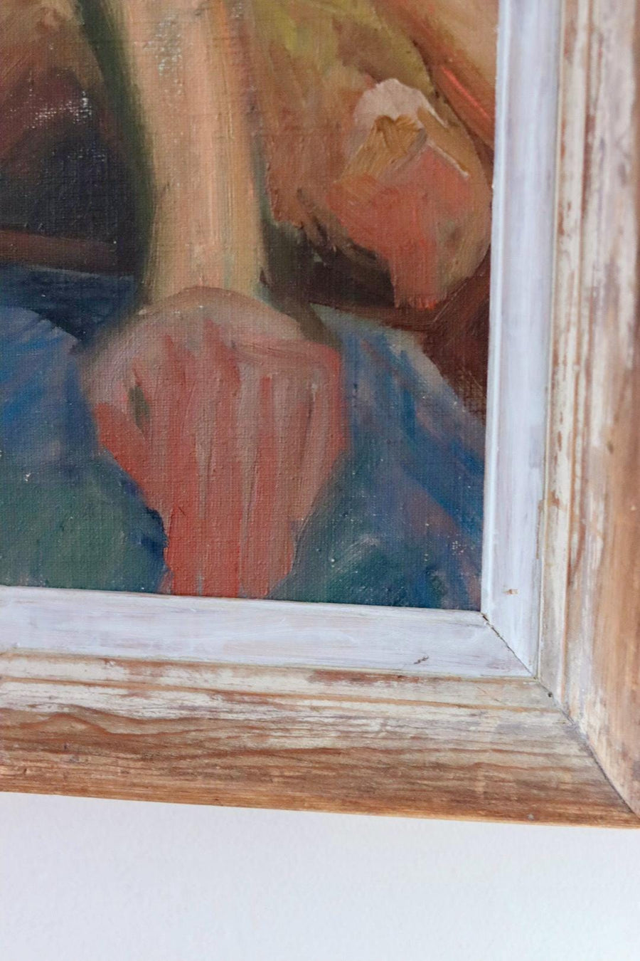 Mid-20th Century Original Oil on Canvas – Nude Woman