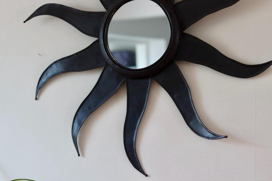 Vintage Metal Sun Burst Wall Mirror