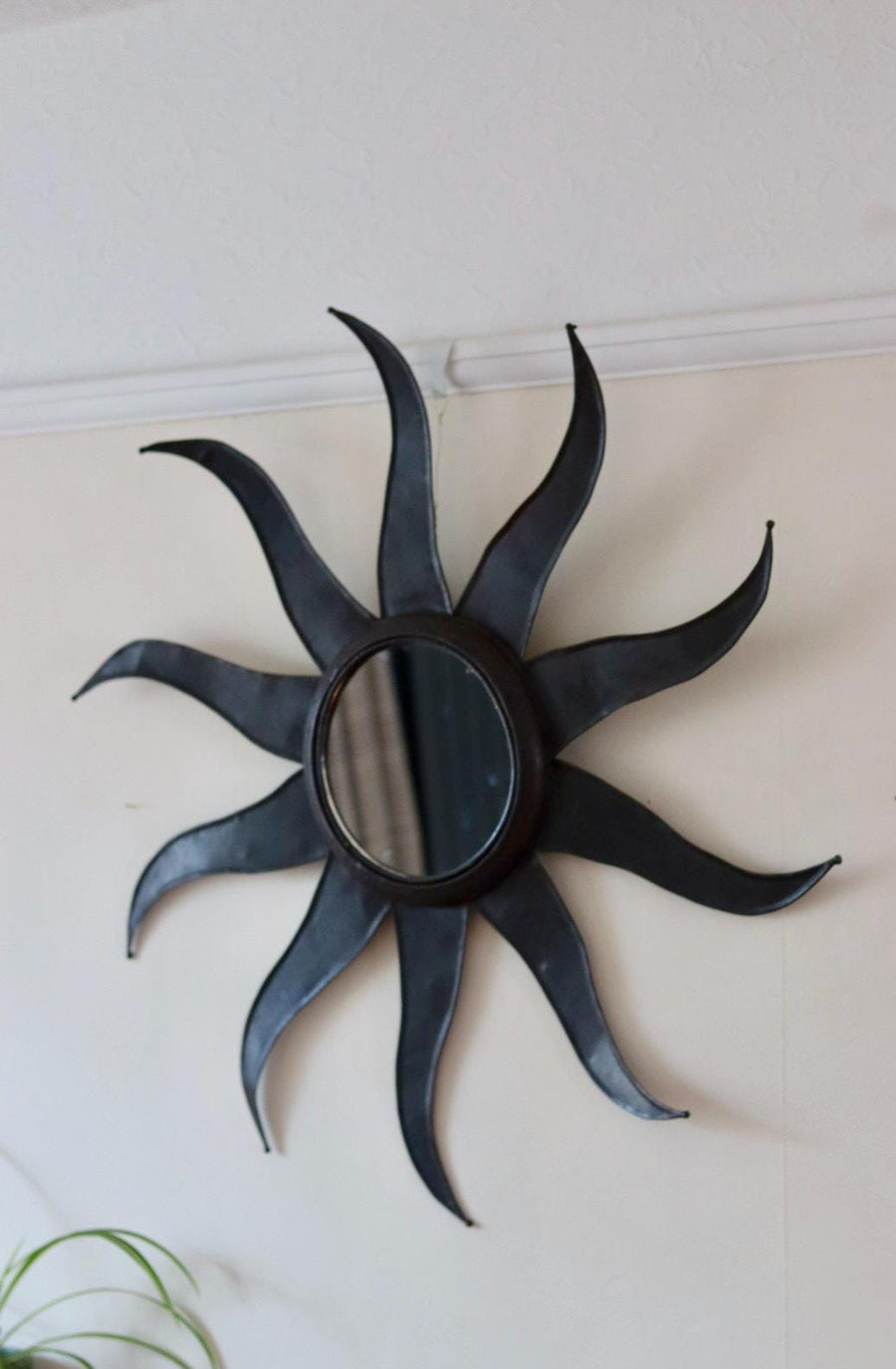 Vintage Metal Sun Burst Wall Mirror